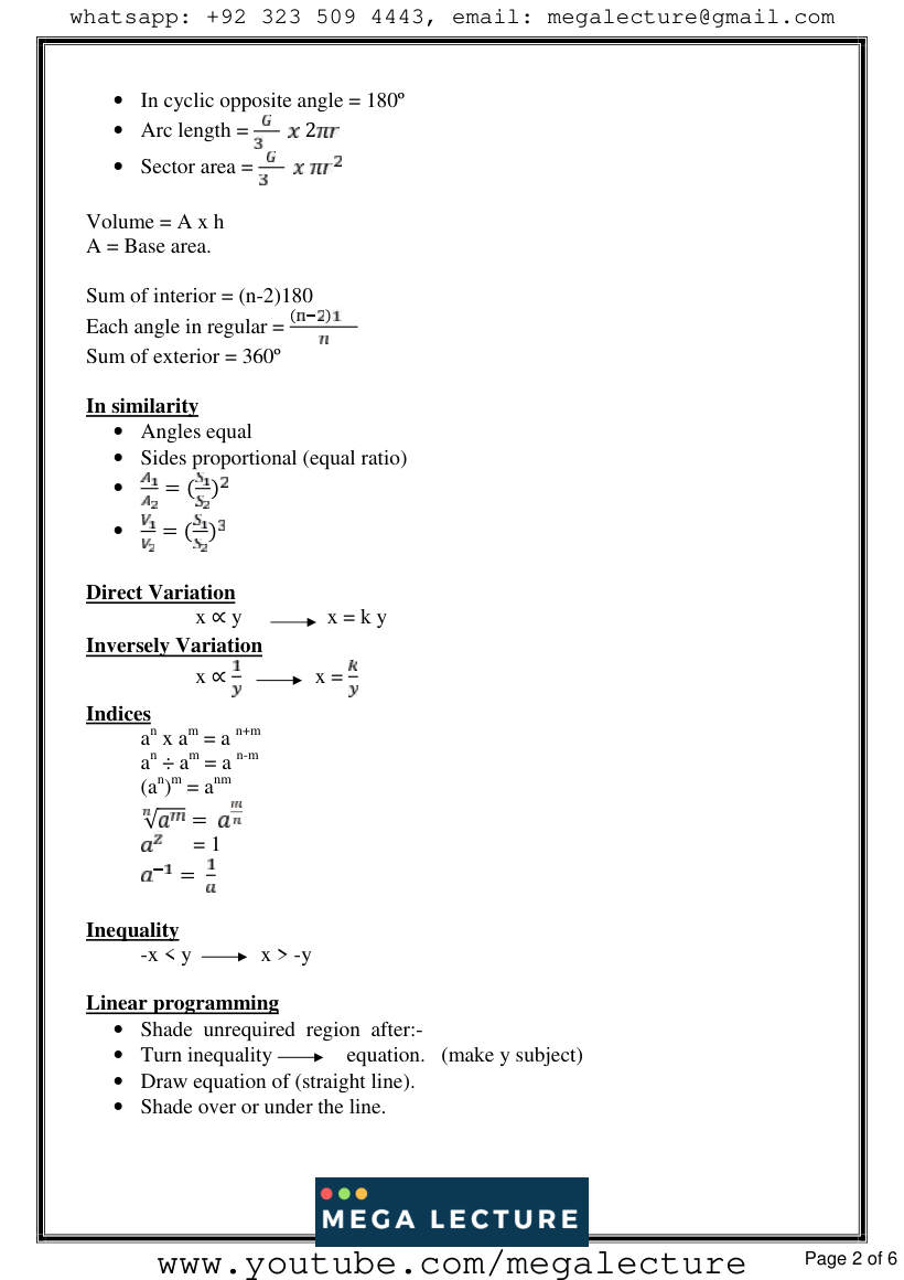Page 2 of Maths IGCSE Quick Revision Recovered