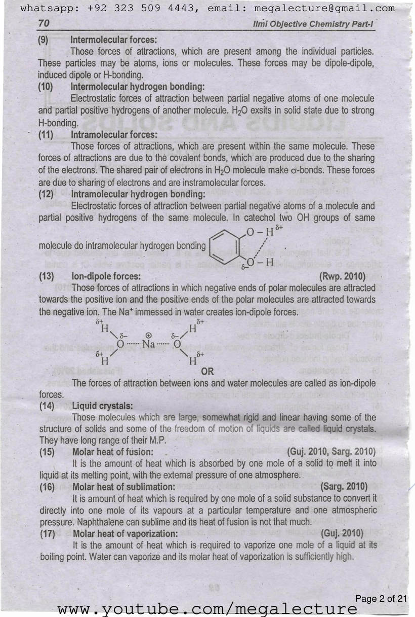 Page 2 of Chapter 4: Liquids and Solids