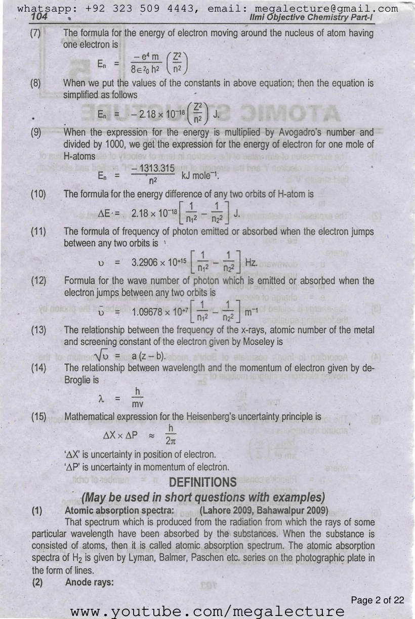 Page 2 of Chapter 5: Atomic Structure