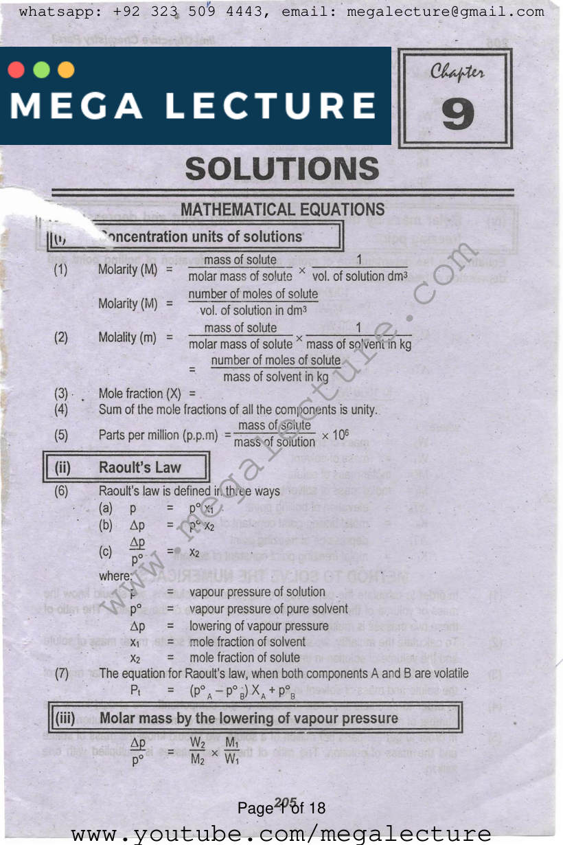 Page 1 of Chapter 9: Solutions
