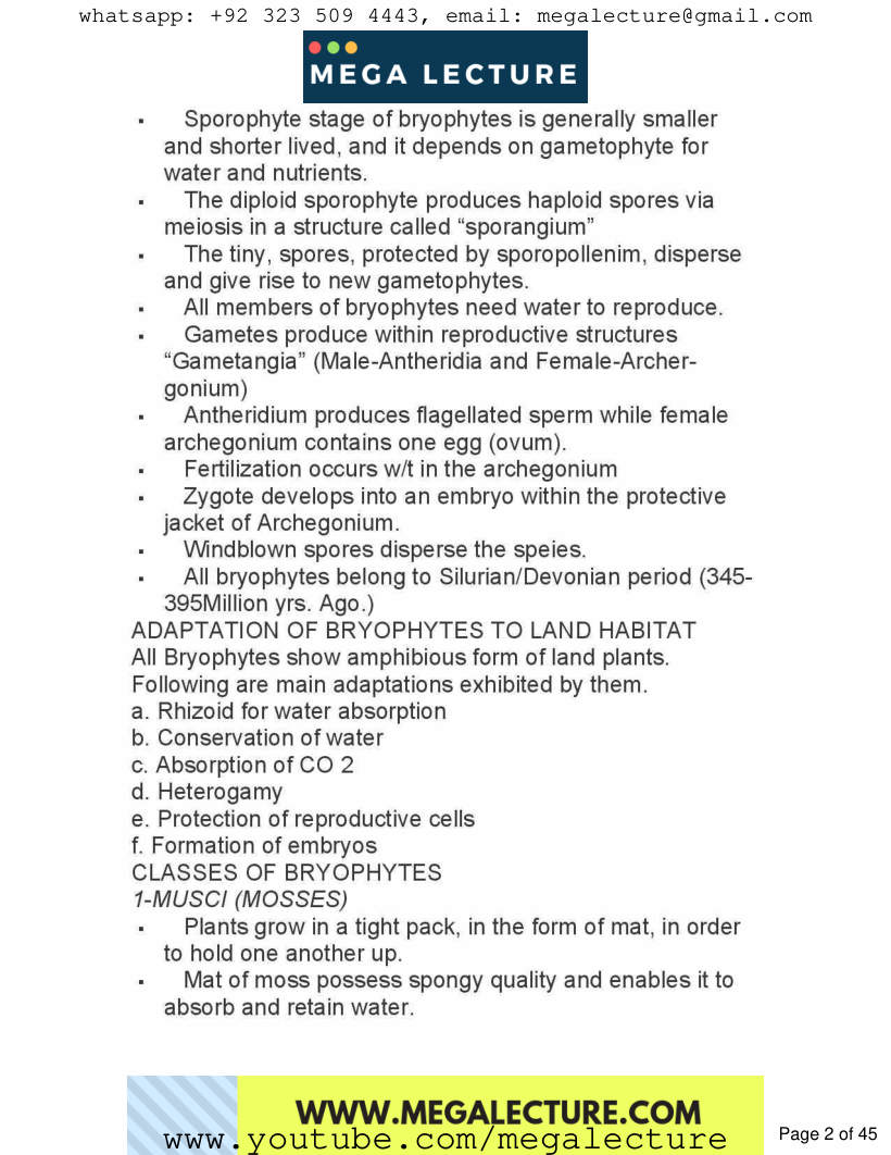 Page 2 of Chapter 9: Kingdom Plantae