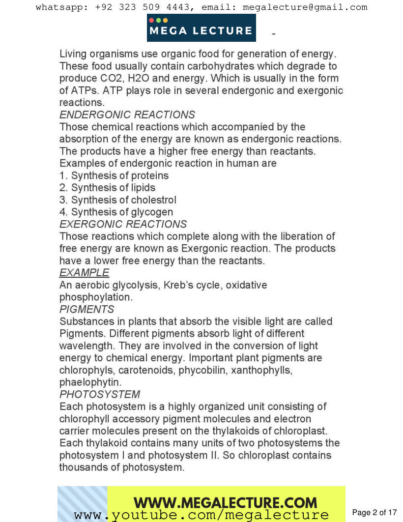 Page 2 of Chapter 11: Bioenergetic