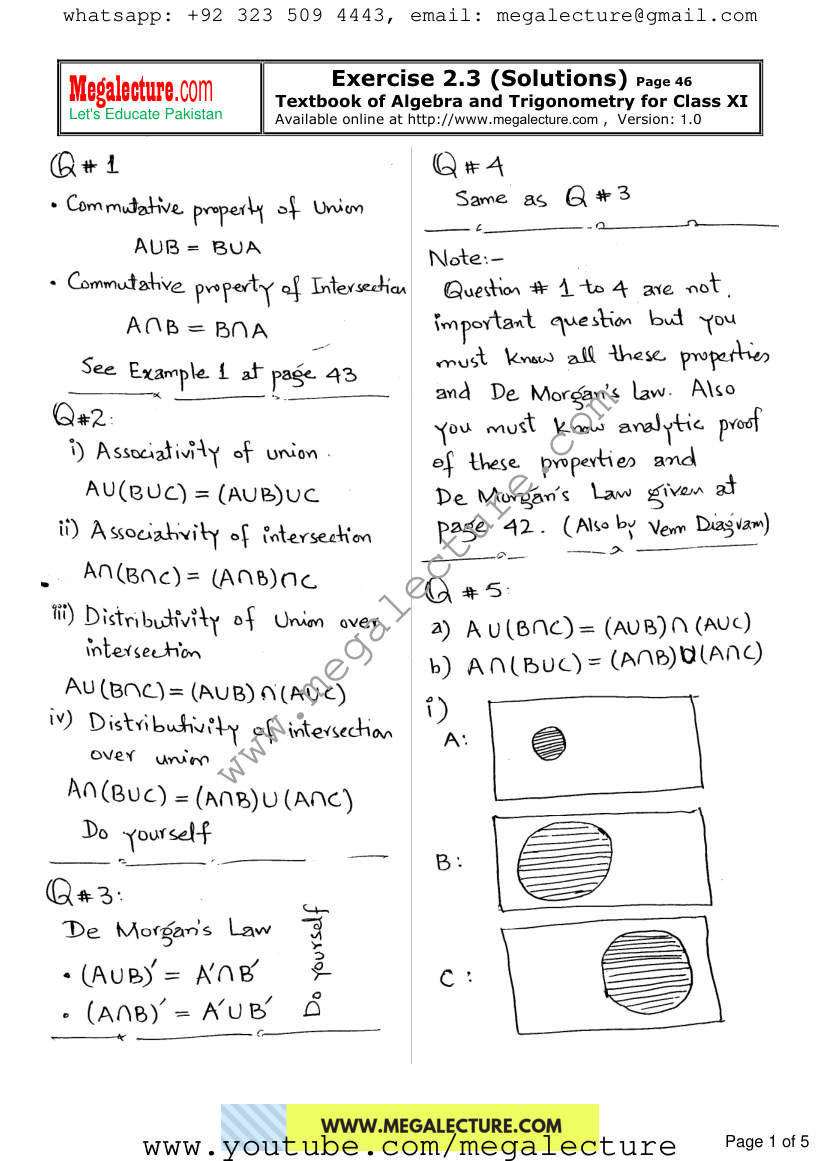 Page 1 of Exercise 2.3