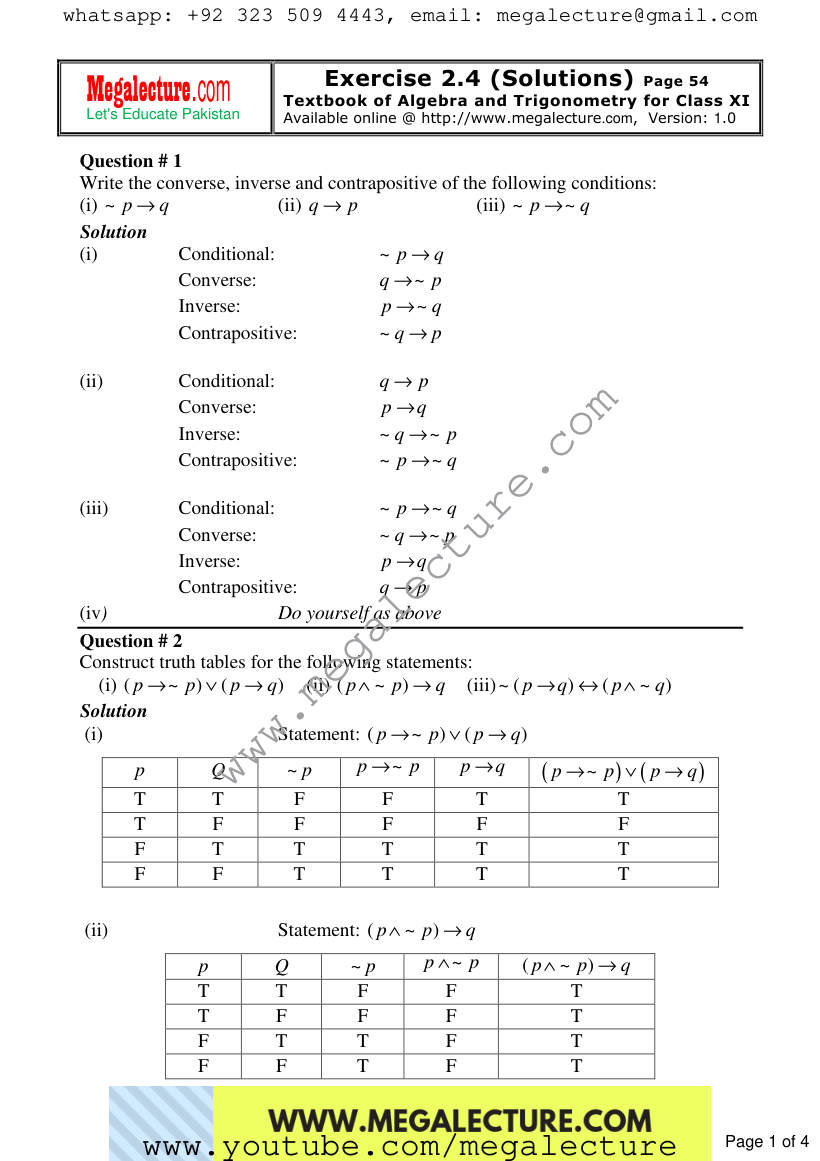 Page 1 of Exercise 2.4