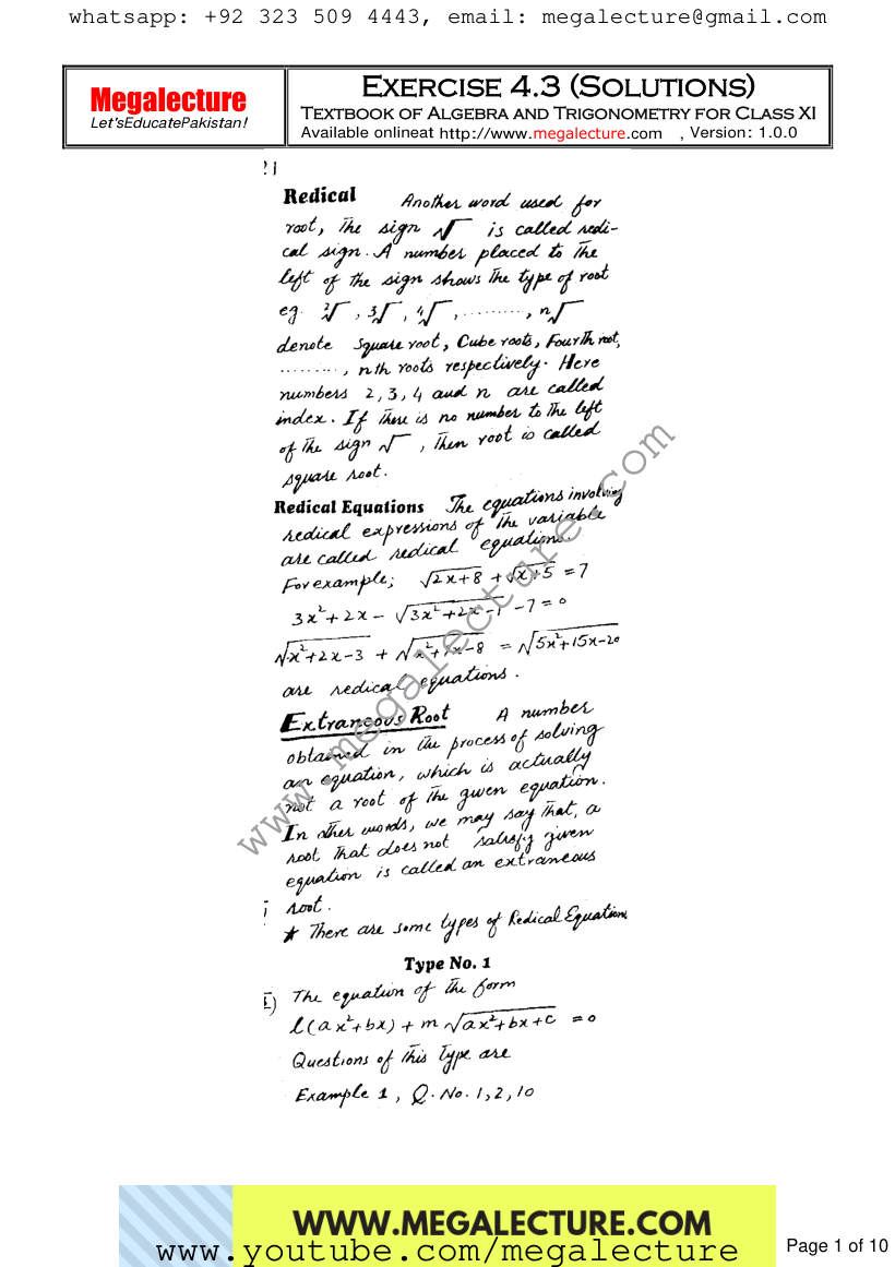 Page 1 of Exercise 4.3