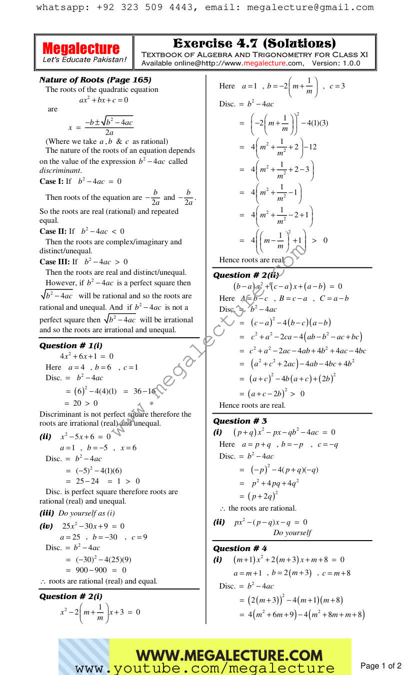 Page 1 of Exercise 4.7