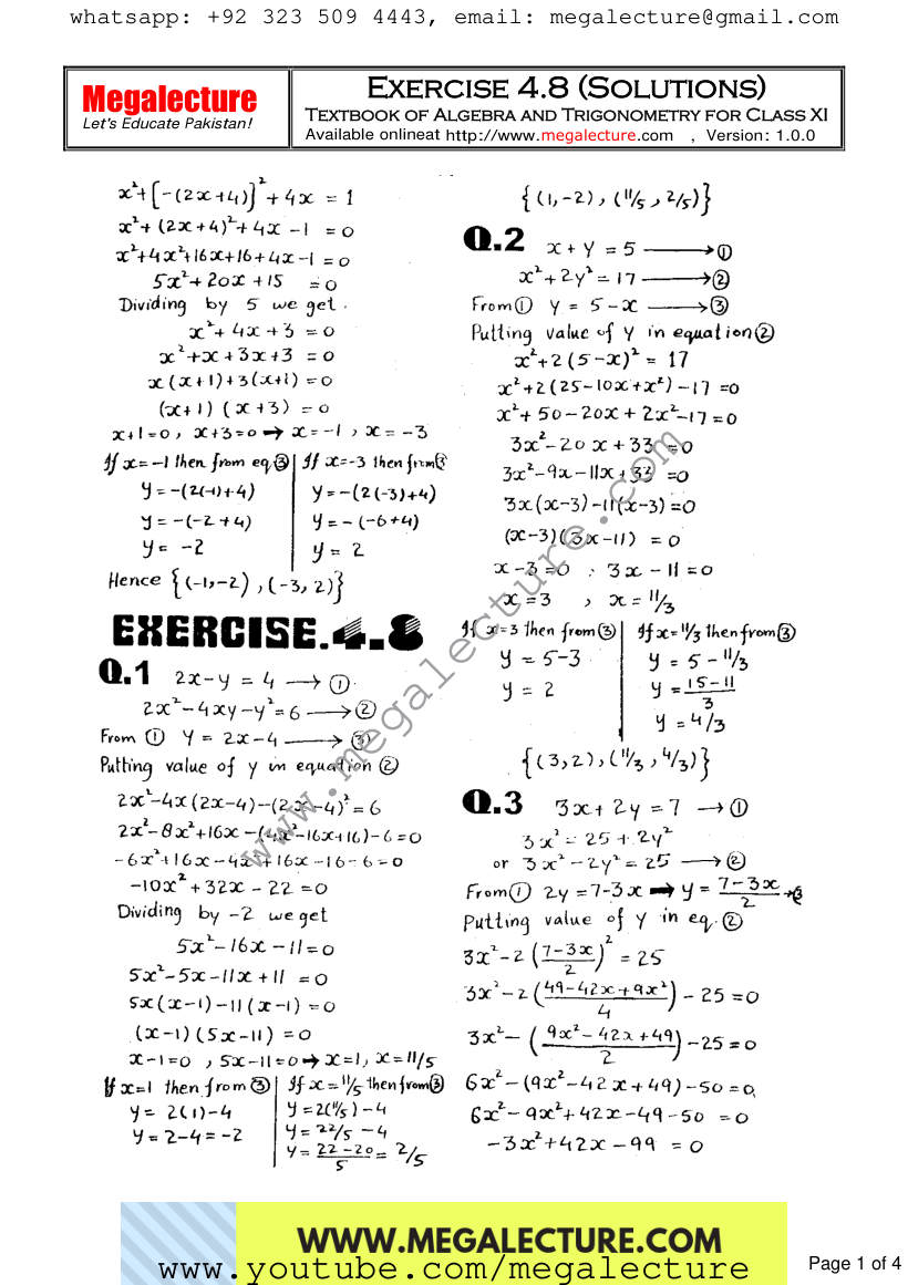 Page 1 of Exercise 4.8