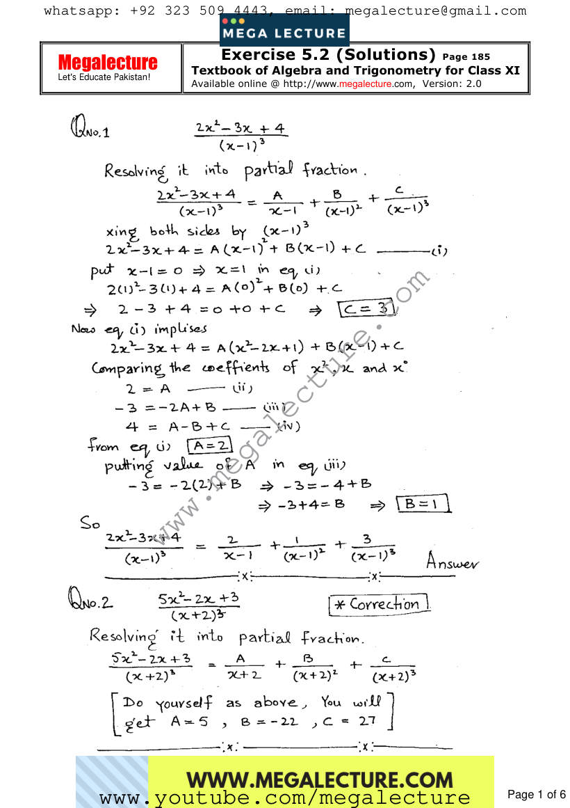 Page 1 of Exercise 5.2