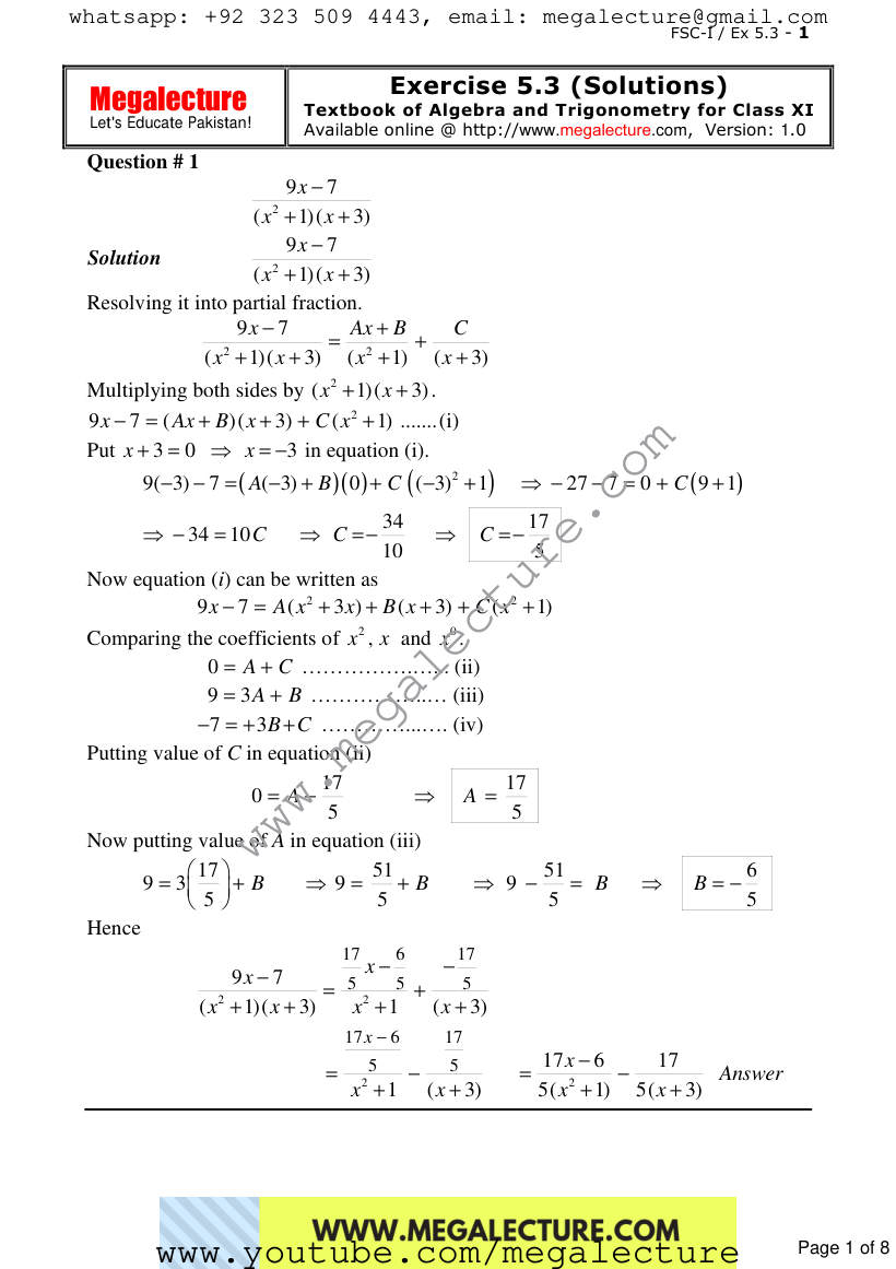Page 1 of Exercise 5.3