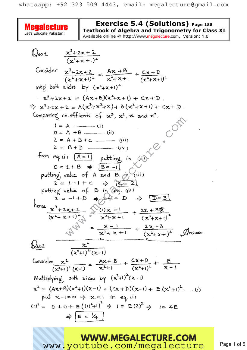 Page 1 of Exercise 5.4