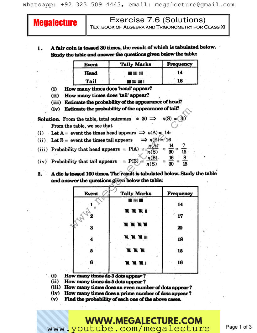 Page 1 of Exercise 7.6