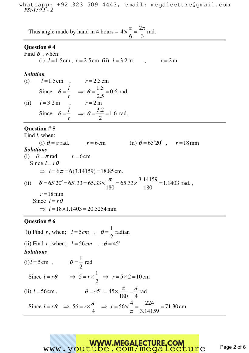 Page 2 of Exercise 9.1
