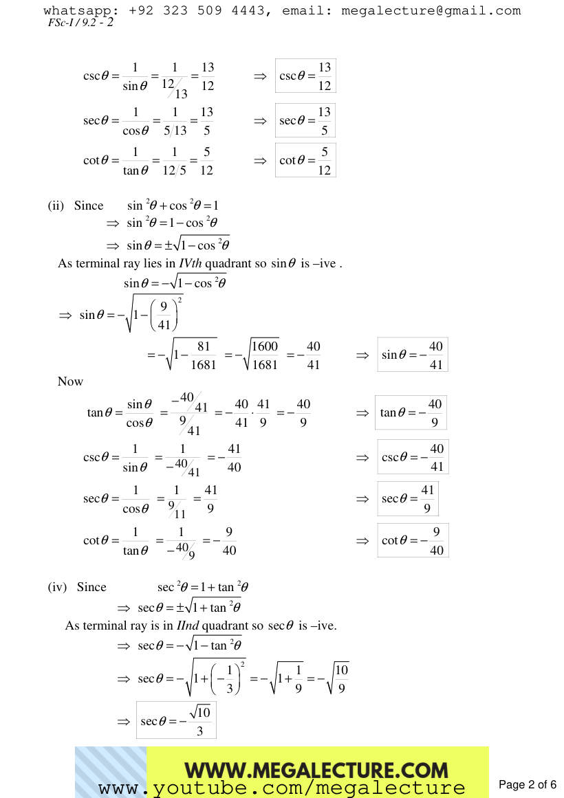 Page 2 of Exercise 9.2