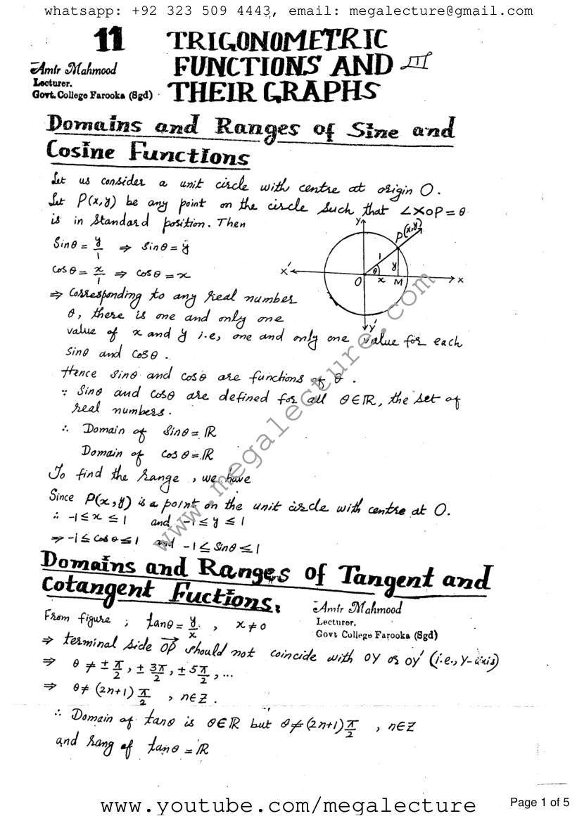 Page 1 of Exercise 11.1