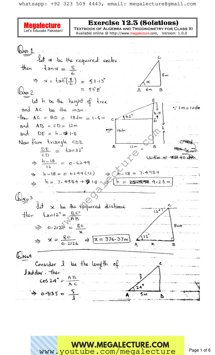 Page 1 of Exercise 12.3