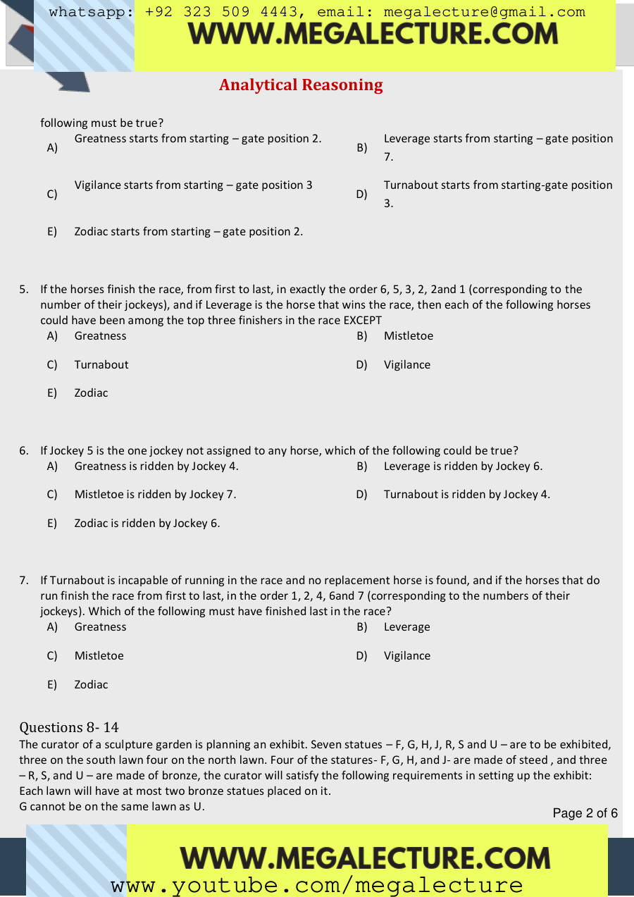 Page 2 of Analytical Reasoning