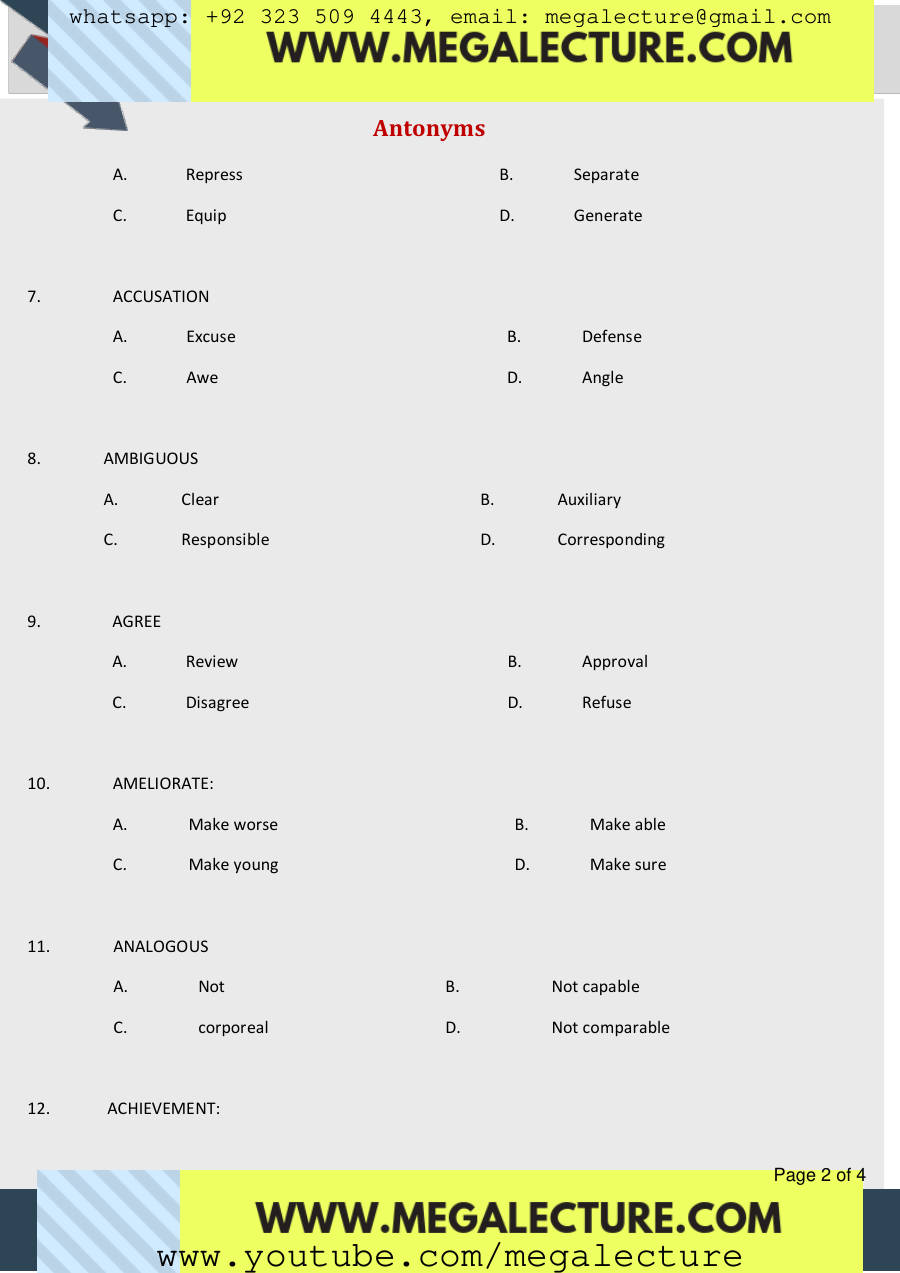 Page 2 of Antonyms