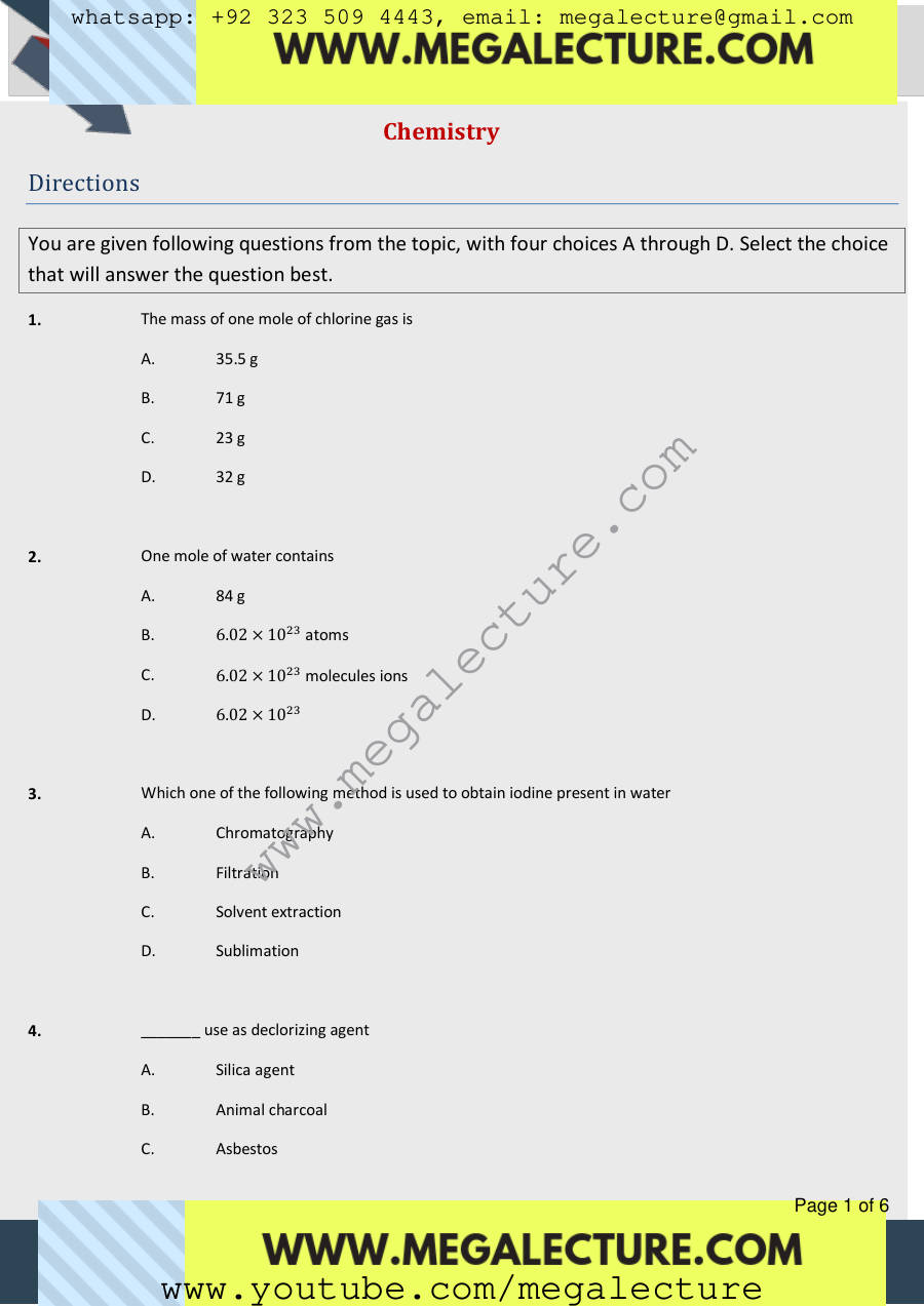 Page 1 of Chemistry