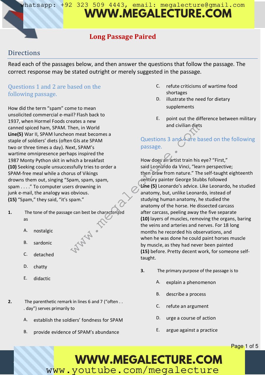 Page 1 of Long Passage Paired