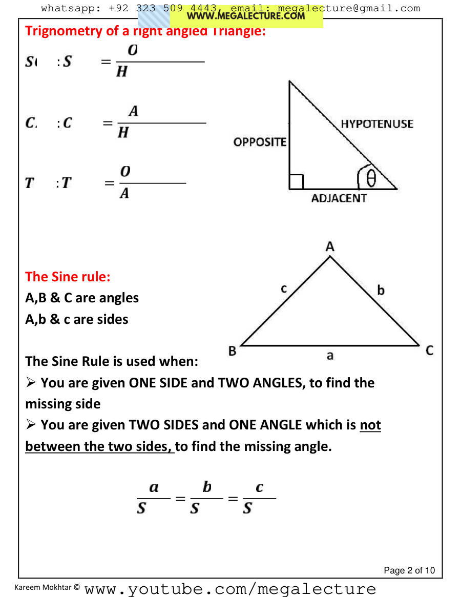 Page 2 of Maths Rules