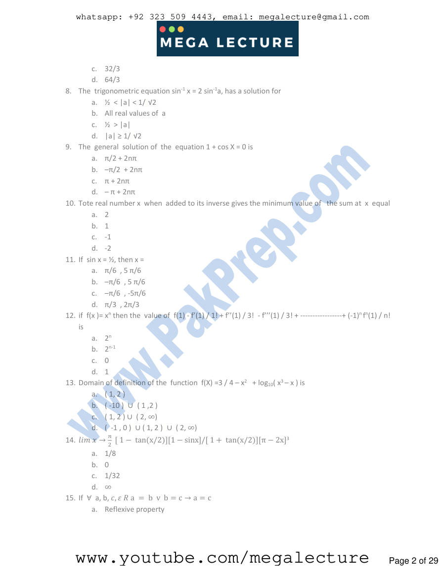 Page 2 of NUST Computer Science 1 1