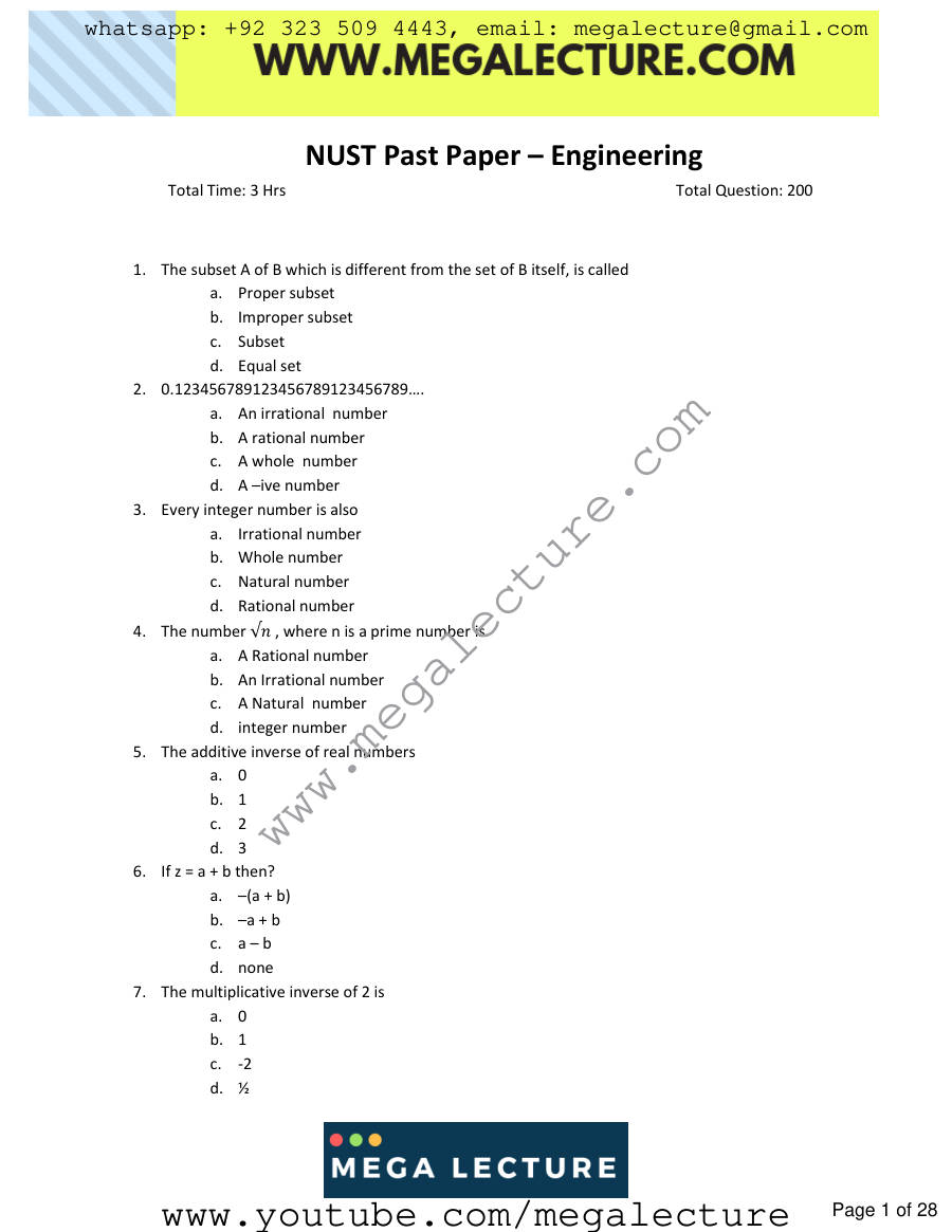 Page 1 of NUST Engineering 2 1