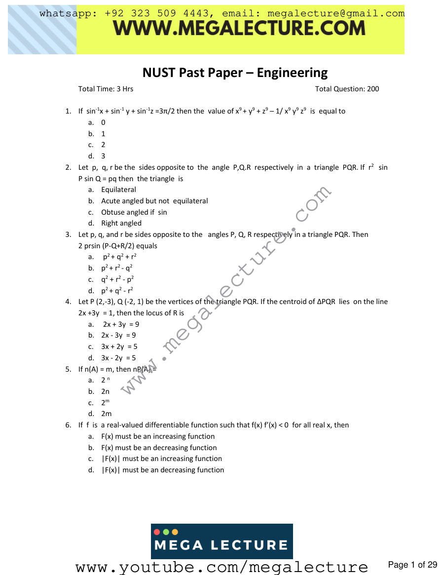 Page 1 of NUST Engineering 4 1