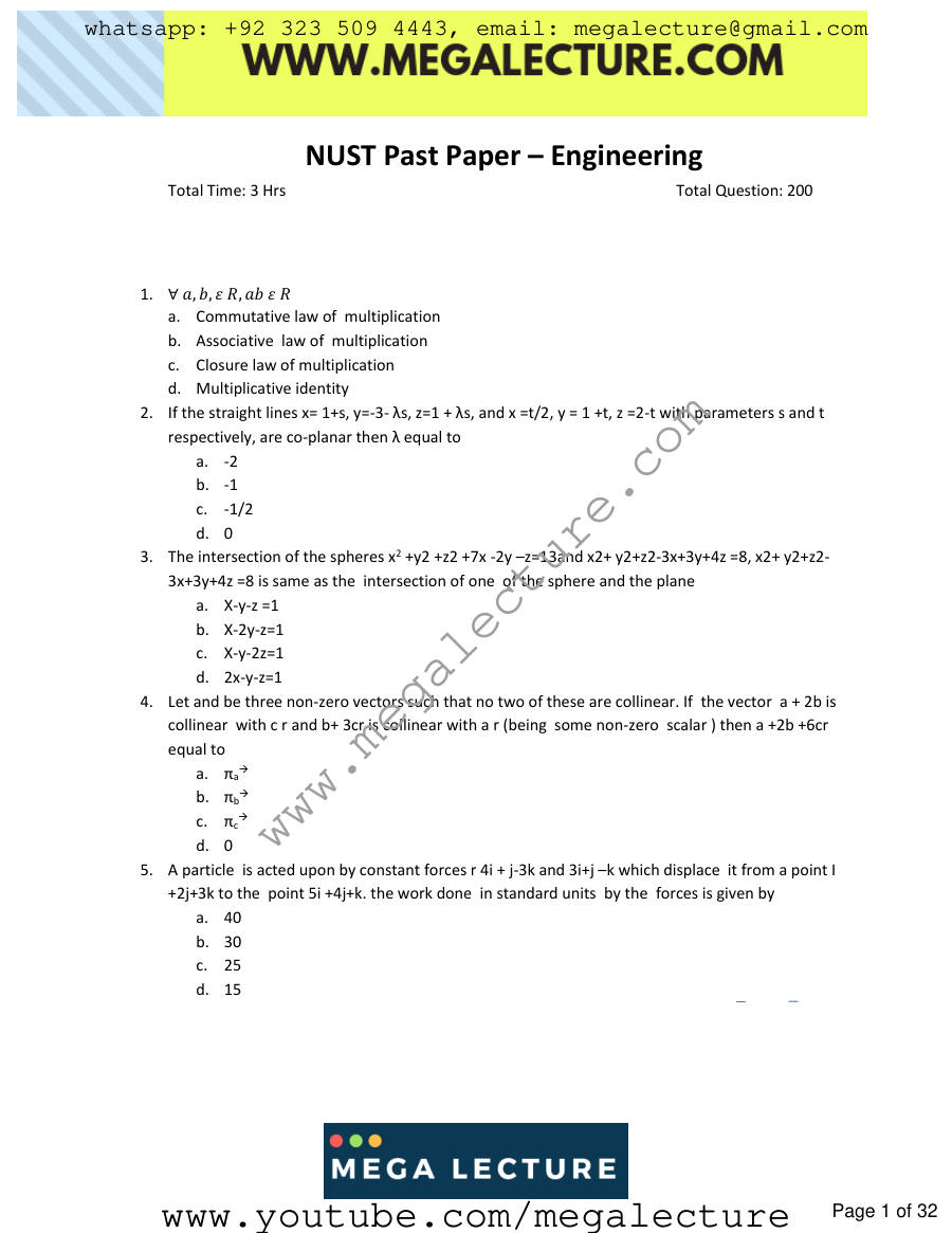 Page 1 of NUST Engineering 5 1
