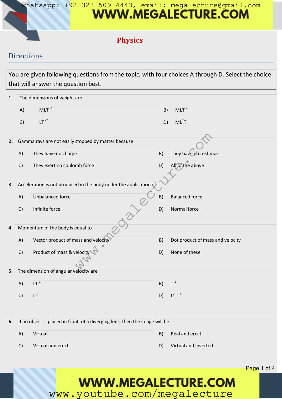 Page 1 of Physics 2