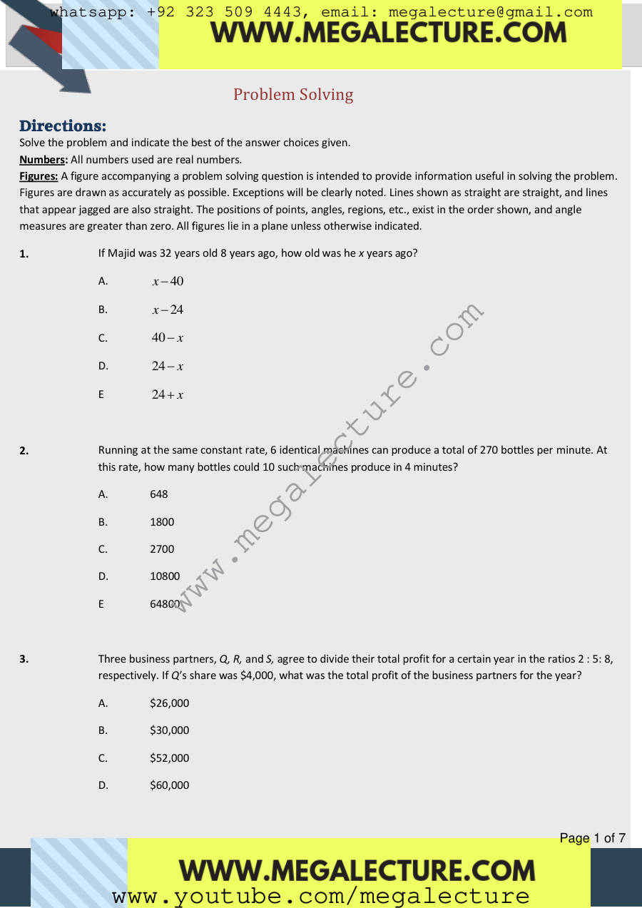 Page 1 of Problem Solving