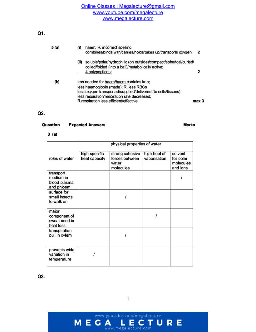 Page 1 of Marking scheme