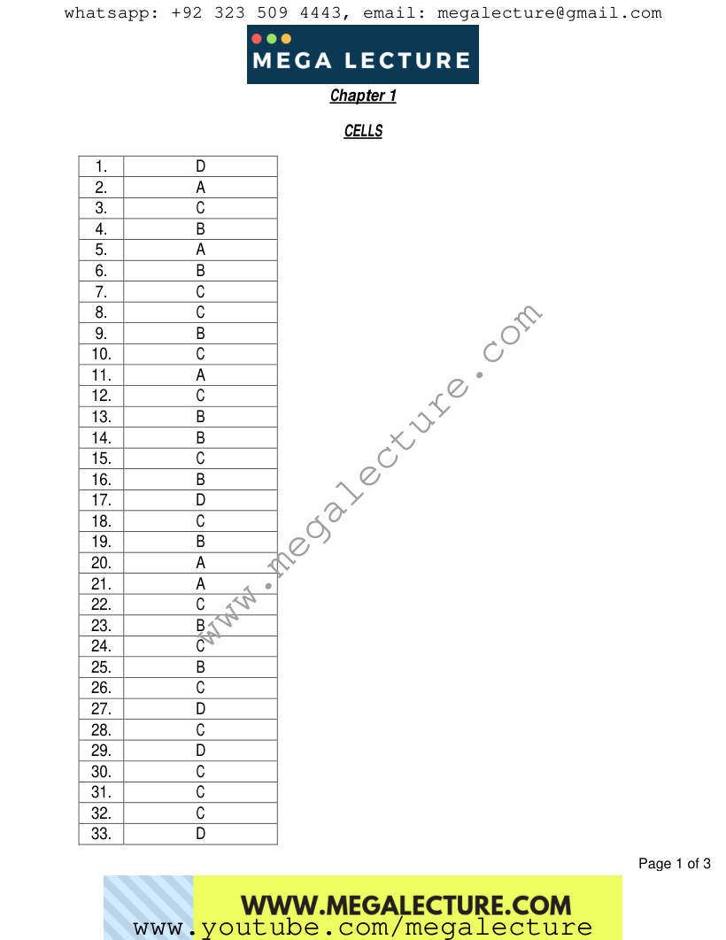 Page 1 of Marking scheme