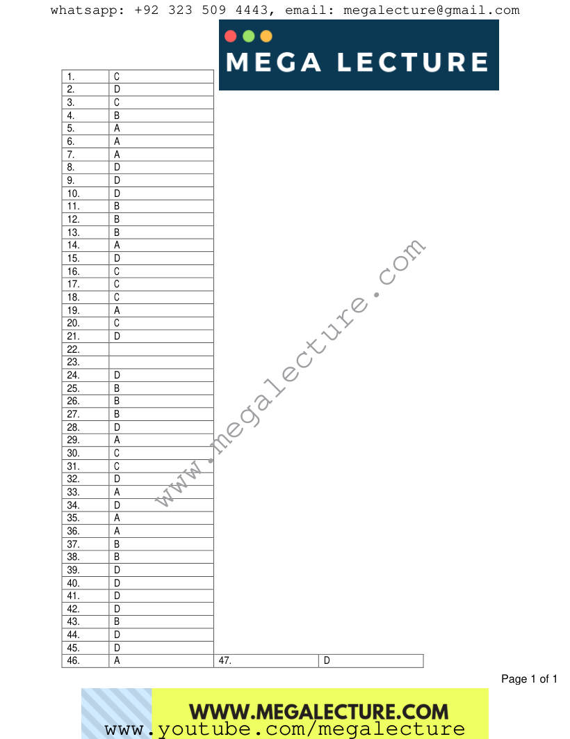 Page 1 of Marking scheme