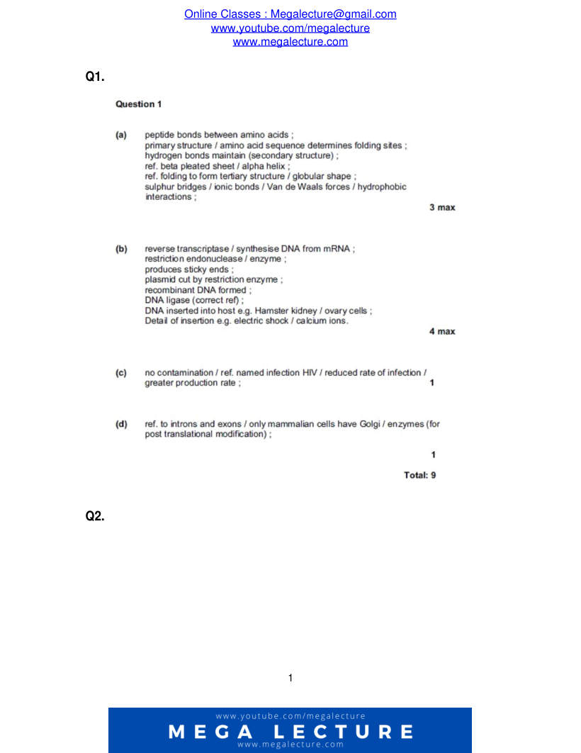Page 1 of Marking scheme