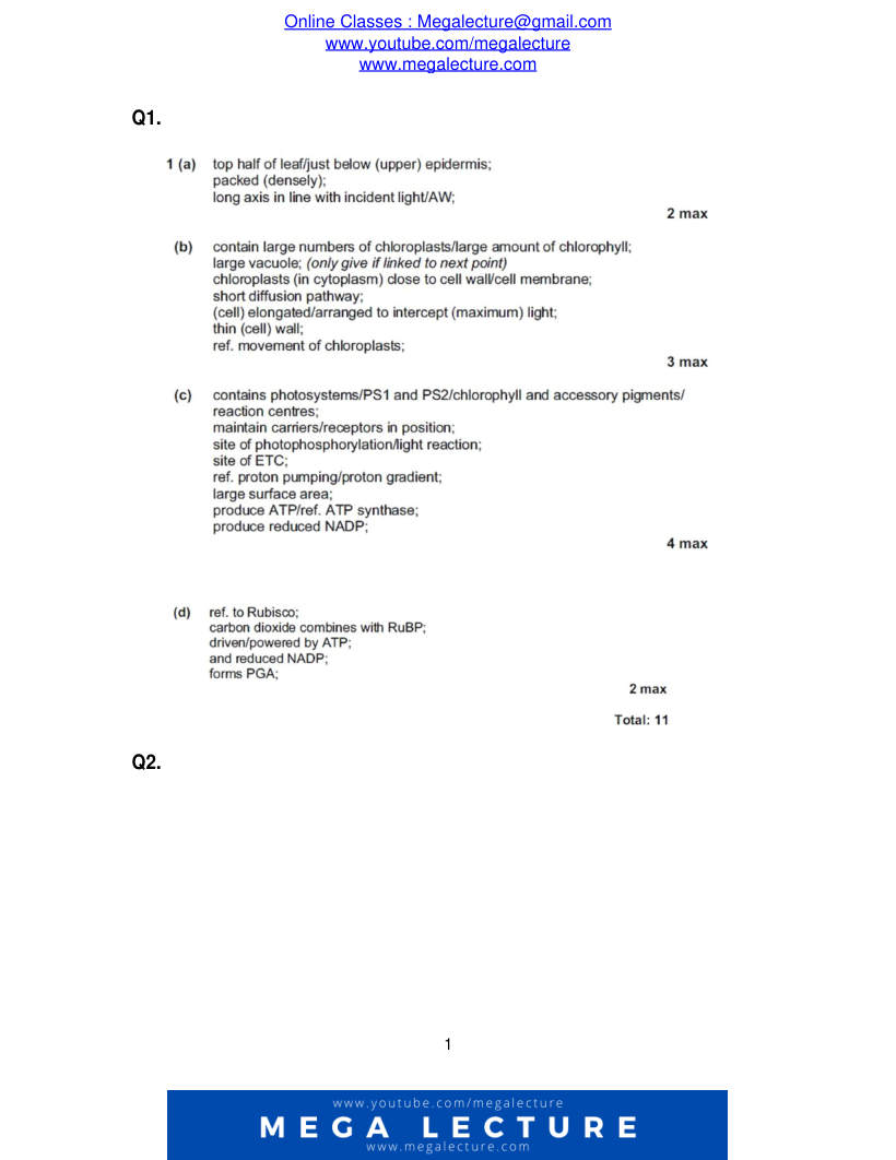 Page 1 of Marking scheme