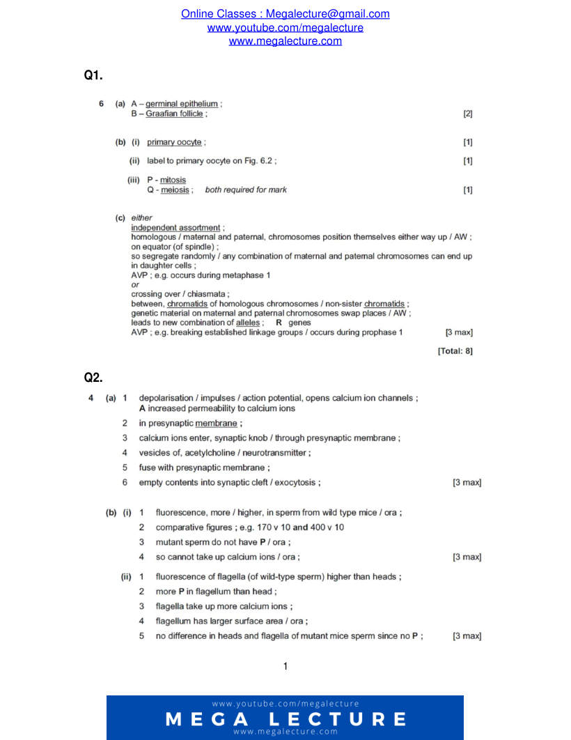 Page 1 of Marking scheme