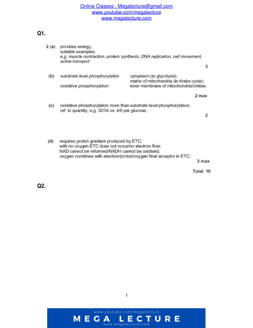 Page 1 of Marking scheme