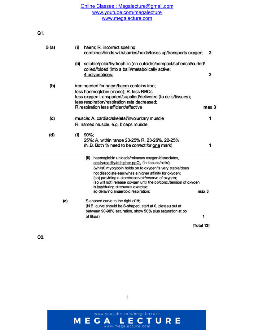 Page 1 of Marking scheme