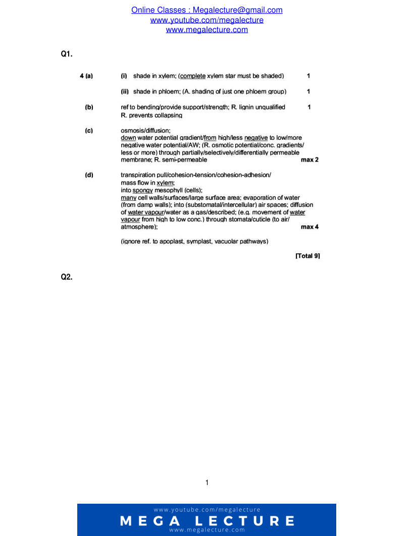Page 1 of Marking scheme