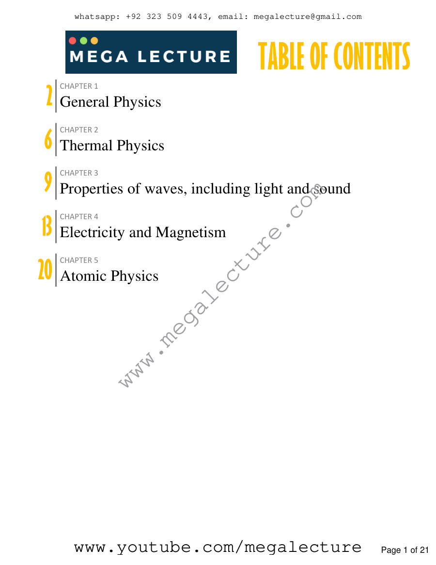Page 1 of Cie IGCSE Physics 0625 Theory