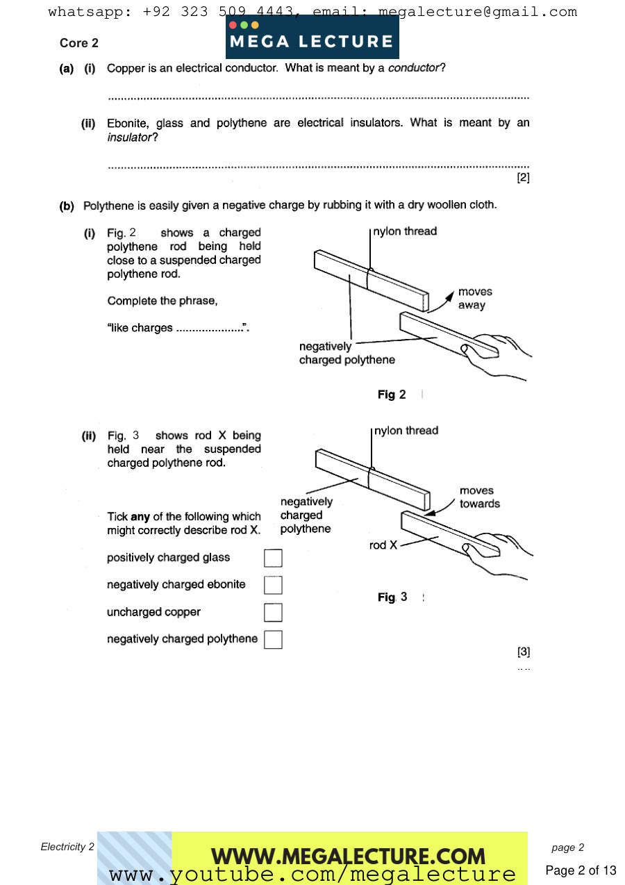 Page 2 of Electricity Questions 2