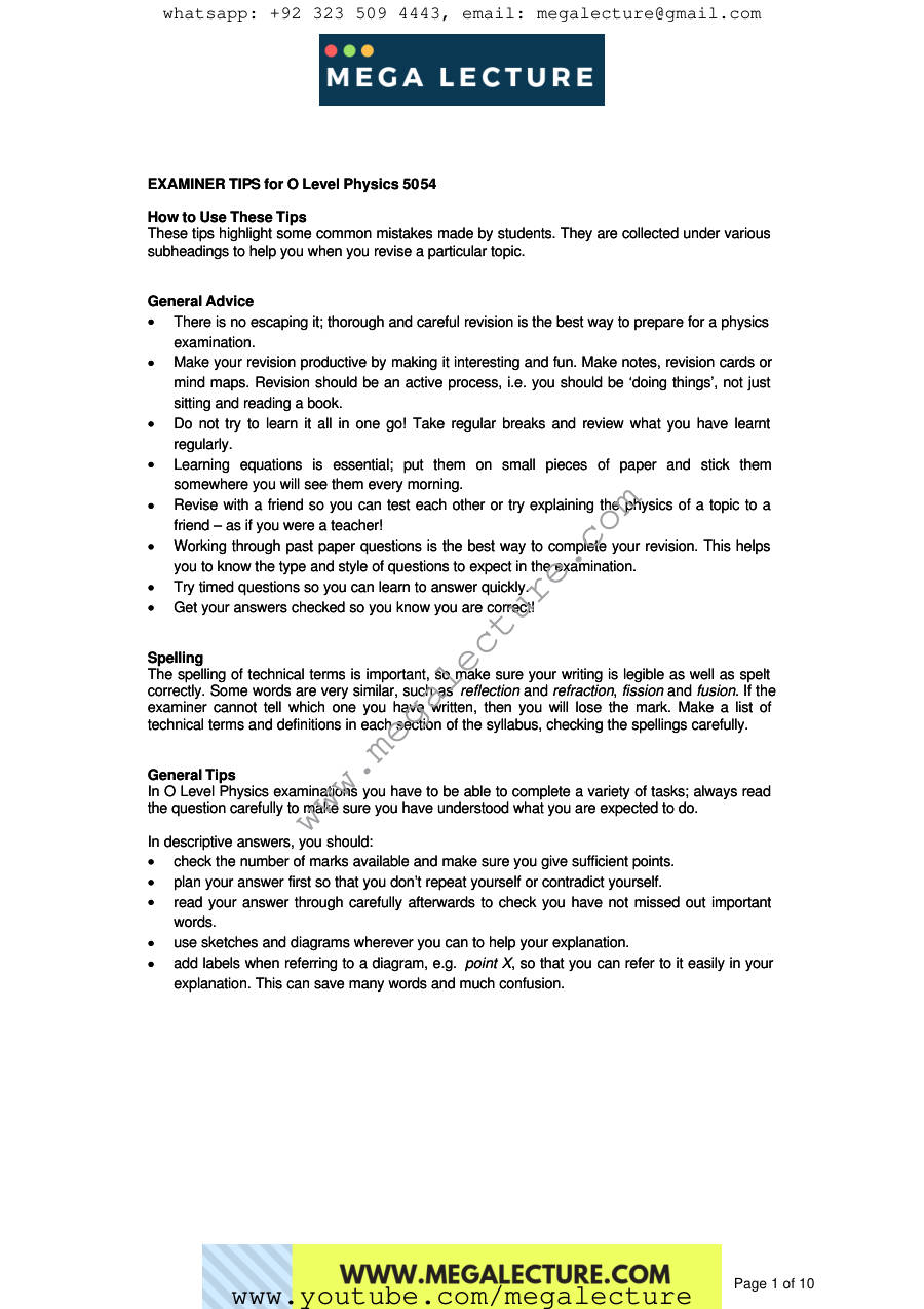 Page 1 of Examiner Tips