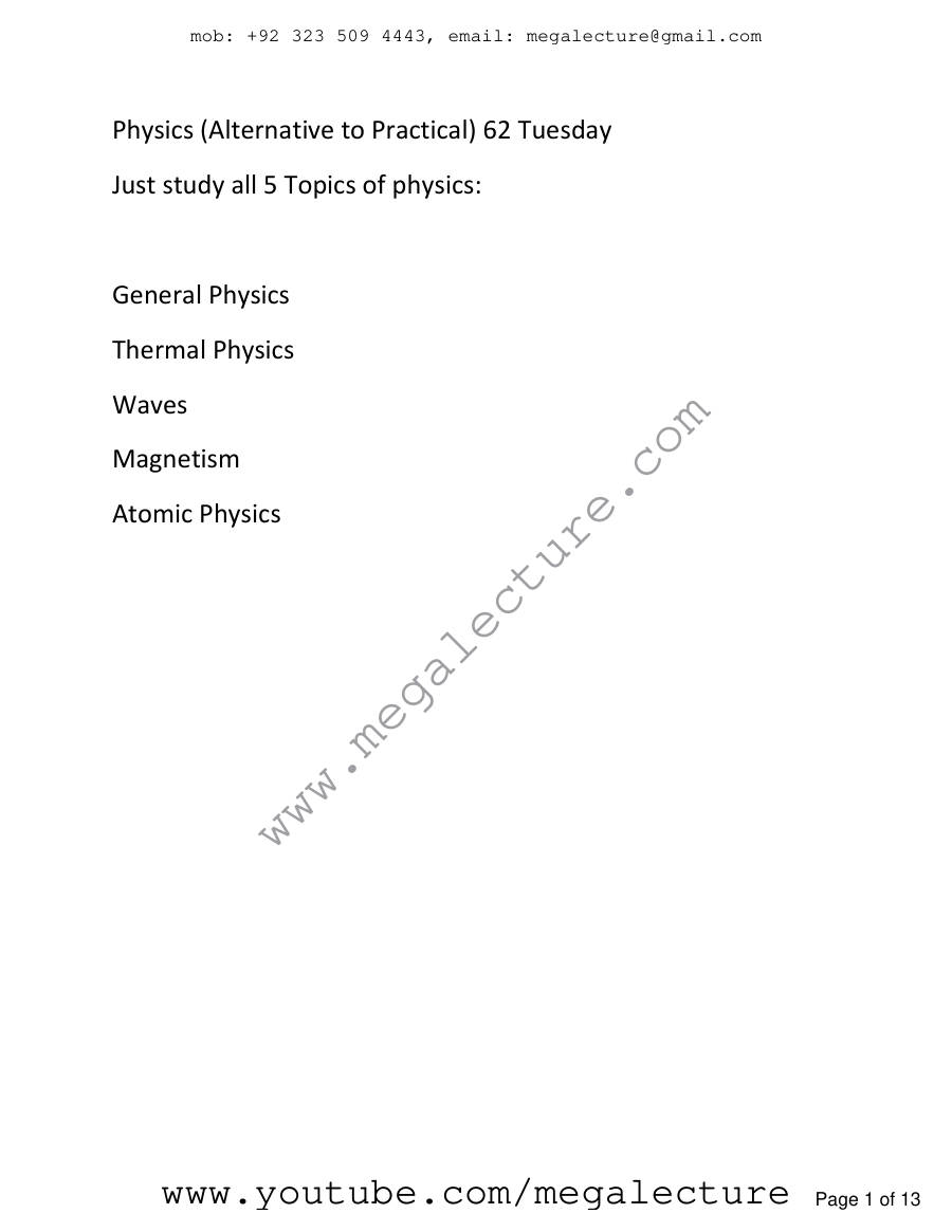 Page 1 of Physics ATP Notes