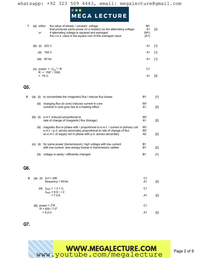 Page 2 of Marking scheme