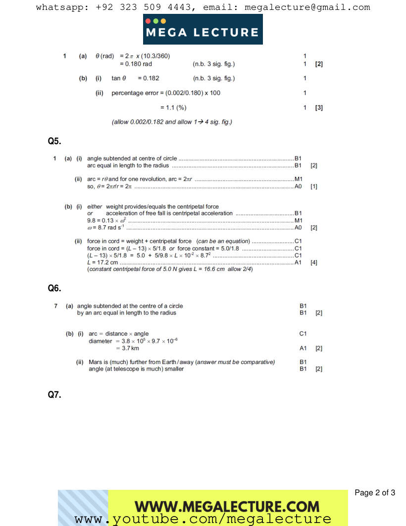 Page 2 of Marking scheme
