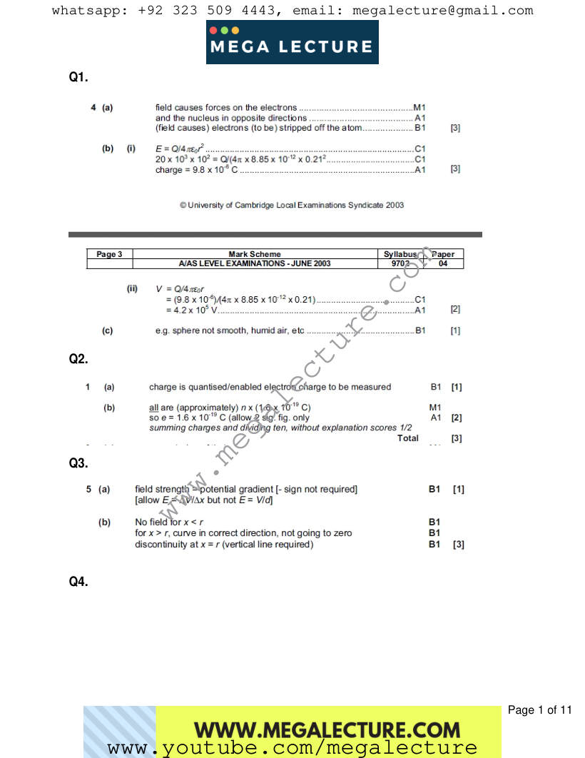 Page 1 of Marking scheme