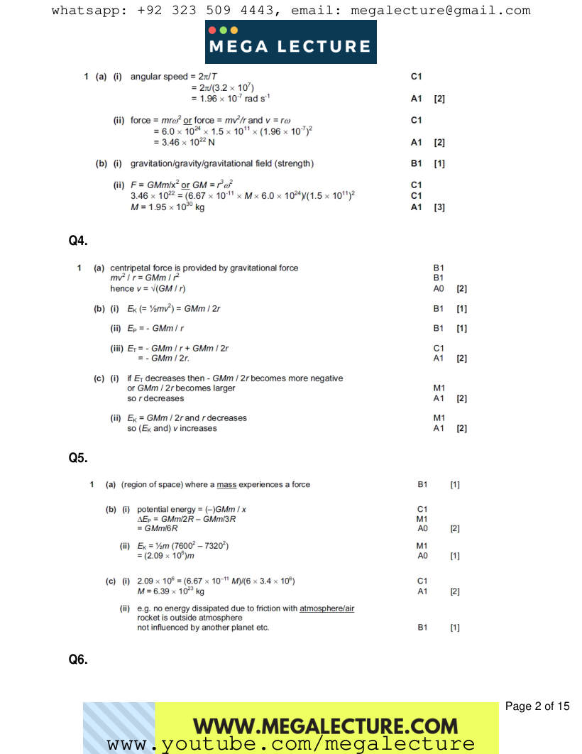 Page 2 of Marking scheme