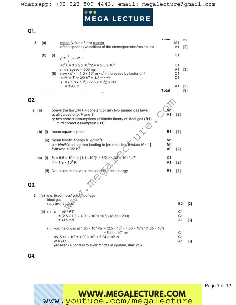Page 1 of Marking scheme