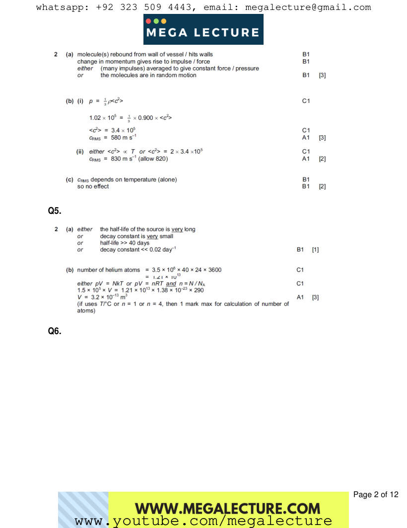 Page 2 of Marking scheme