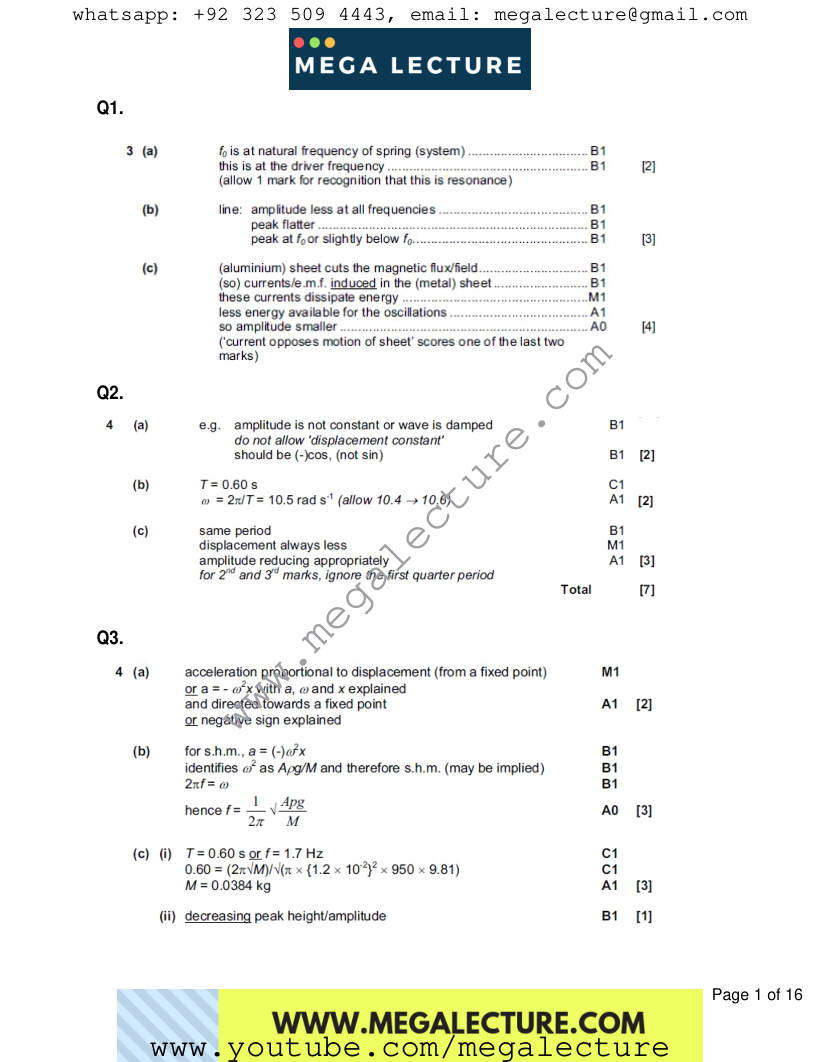 Page 1 of Marking scheme